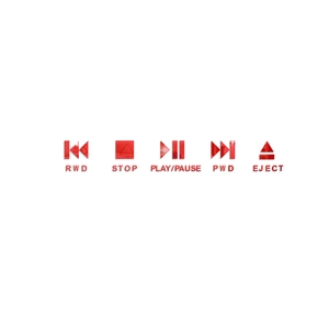 Detailed view of red mirror acrylic multimedia control button wall stickers for home decor