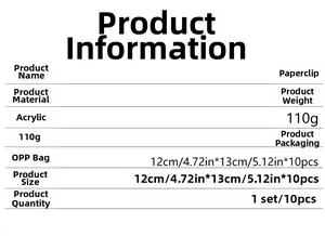 Detailed size specifications for 12x13cm acrylic wall border trim showing technical data