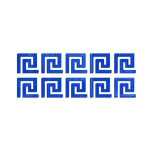 Blue acrylic mirror wall stickers with Greek meander pattern for ceiling and borders