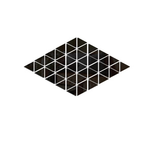 Detailed view of triangular mirror wall stickers forming a modern diamond geometric pattern