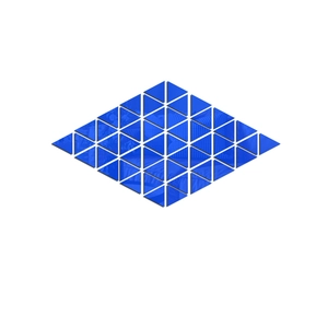 Blue triangle mirror wall stickers forming a diamond shape for 3D DIY home decoration