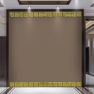 Golden acrylic wall trim with Greek meander pattern for ceiling and floor mirror borders