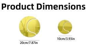 Size details of volleyball acrylic mirror wall stickers showing 20cm and 10cm diameters