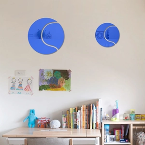 Blue acrylic volleyball wall stickers in two sizes for sports theme room decoration
