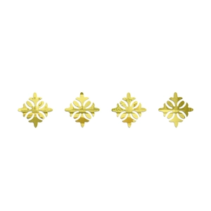 Set of four gold mirror acrylic wall decals featuring symmetrical floral geometric patterns