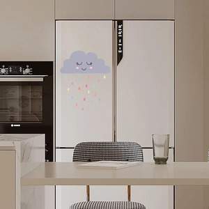 Cute cartoon cloud and colorful raindrops waterproof wall sticker for home decoration