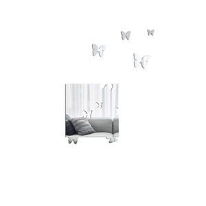 Détail de stickers muraux papillons miroir créatifs avec surface acrylique réfléchissante