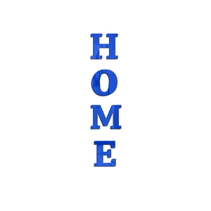 Adesivi murali 3D a specchio blu lettere HOME in acrilico per decorazione d'interni
