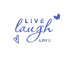 Adesivi murali 3D a specchio in acrilico con testo Live Laugh Love e farfalla