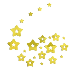 Gedetailleerde set gouden spiegel ster wandstickers in verschillende maten