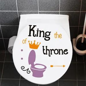 Dettaglio dell'adesivo decorativo King of the Throne per sedile WC con icona corona