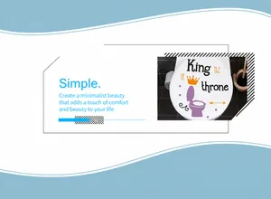 Dettaglio dell'adesivo King of the throne con corona su copriwater bianco per bagno