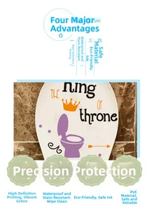 Infografica con adesivo per WC in PVC impermeabile con testo king of throne e corona