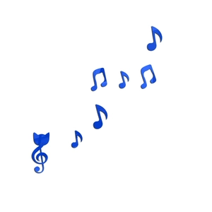 Stickers muraux en miroir acrylique bleu avec notes de musique et motif de clé de sol