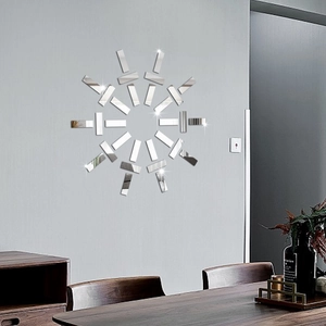 Creative DIY sunburst wall mirror stickers made of acrylic for modern living room decor