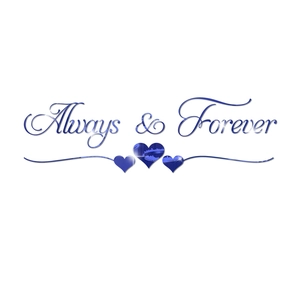 3D mirror wall sticker with Always & Forever lettering and hearts for home decor
