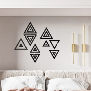 Modern black acrylic triangle mirror wall decals for home living room decor
