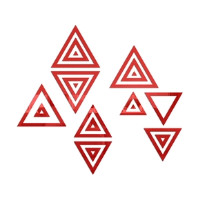 Red geometric triangle mirror acrylic wall stickers for modern living room decor