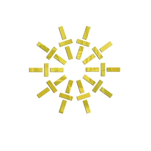 Close-up of DIY golden mirror wall stickers in creative radial decorative pattern