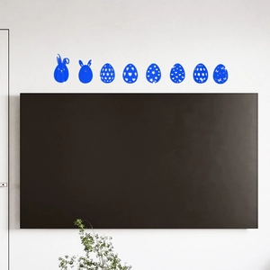 Adesivi murali specchiati 3D blu uova di Pasqua e conigli decorazione per casa
