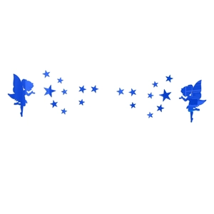 Stickers muraux miroir en acrylique bleu avec fées et étoiles pour chambre de fille