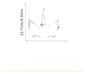 Detailed size chart for unicorn mirror wall sticker measuring 23cm by 22.7cm