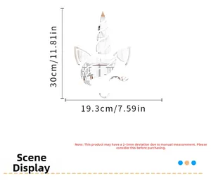Unicorn mirror wall sticker measuring 30cm by 19.3cm for modern bedroom decoration
