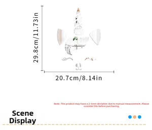 Detailed size specifications for 3D unicorn acrylic mirror wall sticker at 29.8cm height