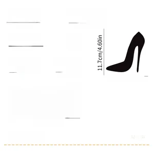 Detail view of motivational wall stickers with precise size measurements in cm and inches
