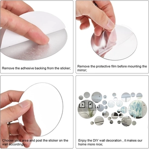 DIY circular acrylic mirror wall stickers installation steps and home decoration effect