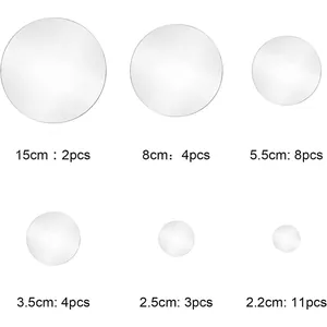 32-piece set of round acrylic mirror wall stickers in various sizes for DIY home decor