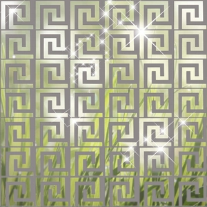 Removable Greek Key Mirror Wall Stickers Acrylic Meander Pattern Mirror Border Decals For Living Room Bedroom Home Decor