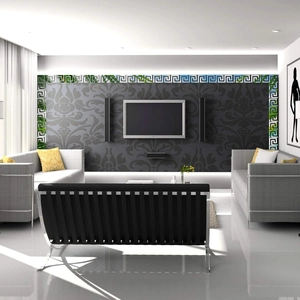 Modern Greek key mirror acrylic wall stickers for living room background decoration