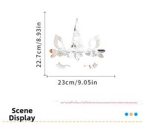 Detailed dimensions of unicorn acrylic mirror wall stickers showing width and height