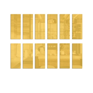 Detail of 12pcs golden mirror acrylic wall stickers with reflective surface for DIY decor