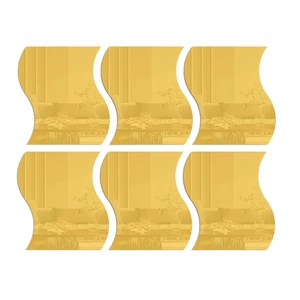 6 pieces of gold acrylic wave mirror wall stickers for home decoration DIY patterns