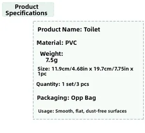 Spécifications détaillées des autocollants PVC pour toilettes avec dimensions et matériel