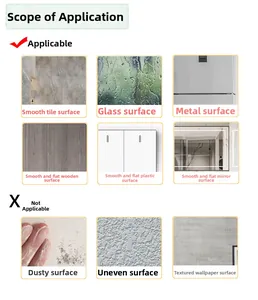Detail guide showing suitable smooth surfaces for cartoon undersea wall stickers