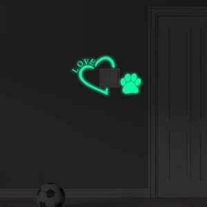 Luminous Heart Paw Print Switch Sticker Glow In The Dark Love Wall Decal For Bedroom Living Room Home Decoration