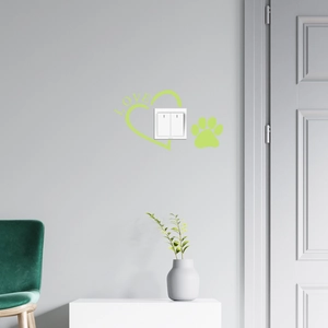 Luminous heart and paw print switch stickers for bedroom and living room wall decoration