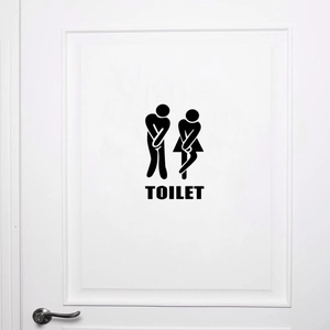 Sticker de porte de toilette humoristique avec texte TOILET pour déco créative