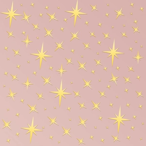 Star pattern acrylic wall stickers with yellow stars on a soft dusty pink background