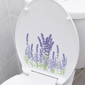 Lavender flower decorative toilet lid sticker for home bathroom aesthetic decoration