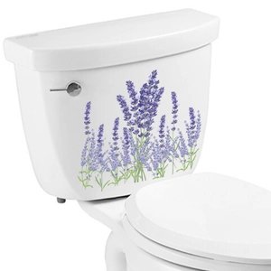 Self-adhesive lavender floral stickers for bathroom toilet tank and wall decoration