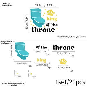 Spécifications détaillées de taille pour stickers King of the Throne pour WC