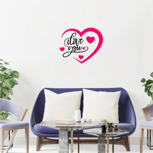 I Love You Heart Wall Stickers Romantic PVC Removable Art Decal For Living Room Bedroom Valentine's Day Home Decor