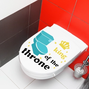 Sticker amovible King of the Throne pour couvercle de toilette décoration de bain