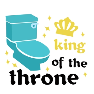 Sticker créatif pour abattant de WC avec couronne et texte King of the Throne humoristique