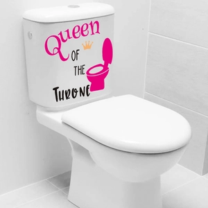 Waterproof Queen OF THE THRONE decorative vinyl decal for bathroom toilet tank covers
