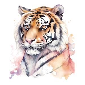 Creative tiger head watercolor wall sticker for living room and bedroom home decor